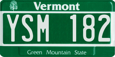VT license plate YSM182
