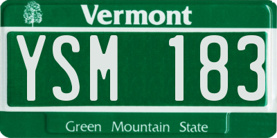 VT license plate YSM183