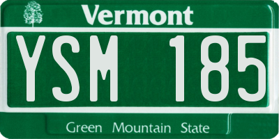 VT license plate YSM185