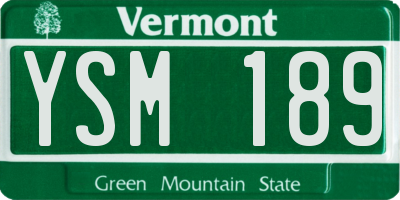 VT license plate YSM189