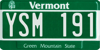 VT license plate YSM191