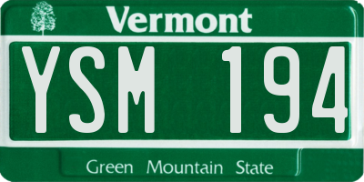VT license plate YSM194