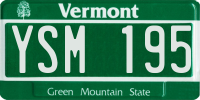 VT license plate YSM195