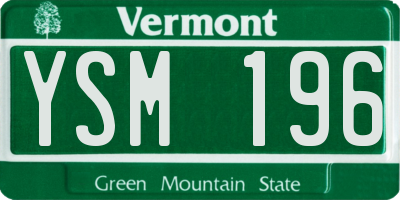 VT license plate YSM196
