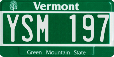 VT license plate YSM197