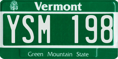 VT license plate YSM198