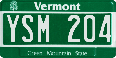 VT license plate YSM204