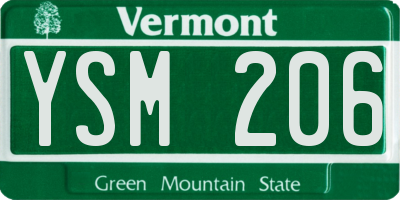 VT license plate YSM206