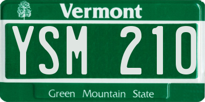 VT license plate YSM210