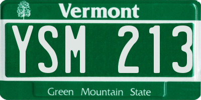 VT license plate YSM213