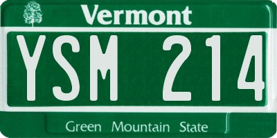 VT license plate YSM214