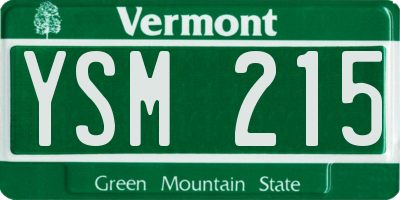 VT license plate YSM215