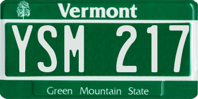 VT license plate YSM217