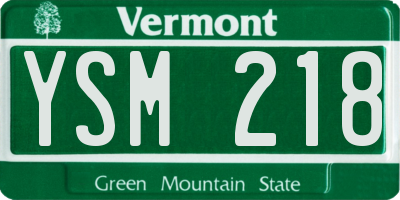 VT license plate YSM218