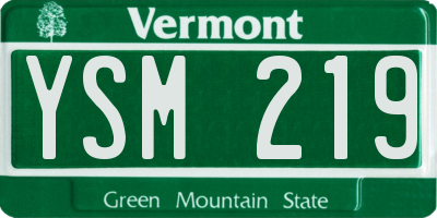 VT license plate YSM219