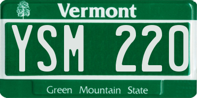 VT license plate YSM220
