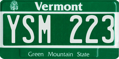 VT license plate YSM223