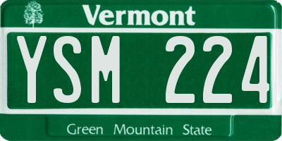 VT license plate YSM224