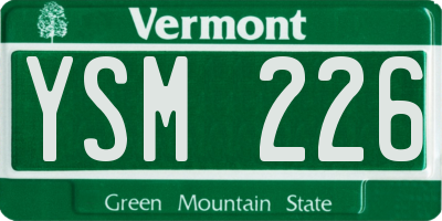 VT license plate YSM226