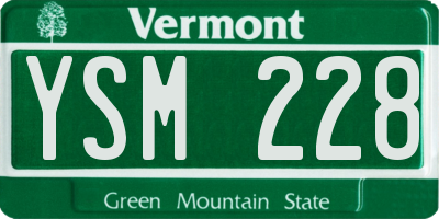VT license plate YSM228