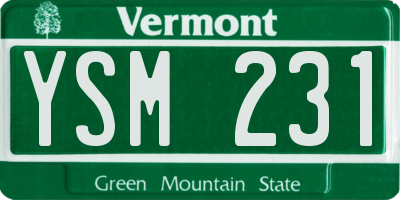 VT license plate YSM231