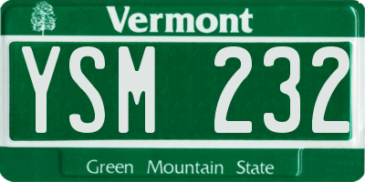VT license plate YSM232