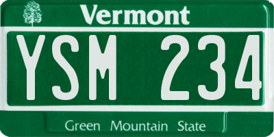 VT license plate YSM234