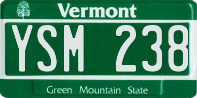 VT license plate YSM238