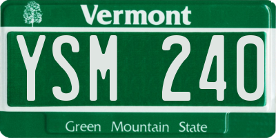VT license plate YSM240
