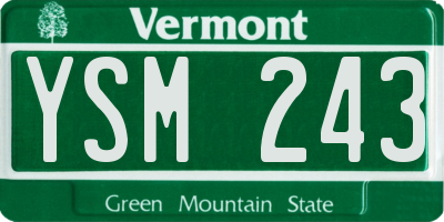 VT license plate YSM243