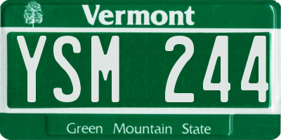 VT license plate YSM244
