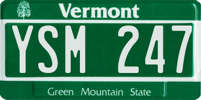 VT license plate YSM247
