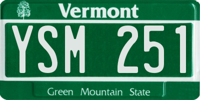 VT license plate YSM251