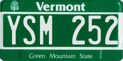 VT license plate YSM252