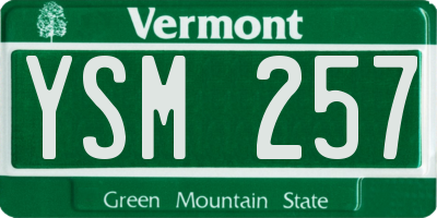 VT license plate YSM257