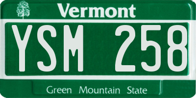 VT license plate YSM258