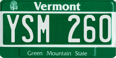 VT license plate YSM260