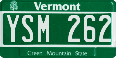 VT license plate YSM262