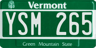 VT license plate YSM265
