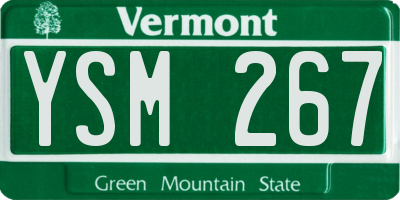 VT license plate YSM267
