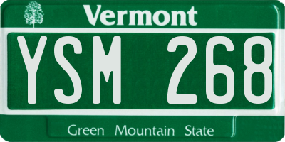 VT license plate YSM268