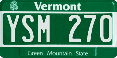 VT license plate YSM270