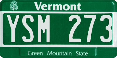 VT license plate YSM273