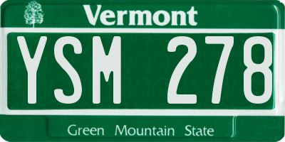 VT license plate YSM278