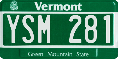 VT license plate YSM281