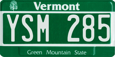 VT license plate YSM285