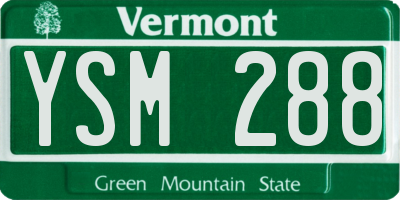 VT license plate YSM288