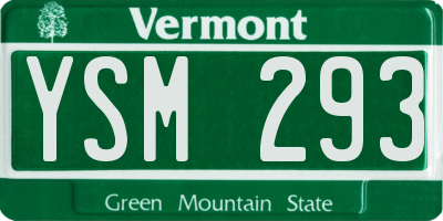 VT license plate YSM293