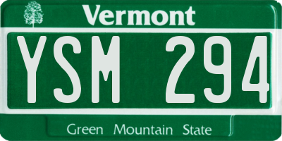 VT license plate YSM294