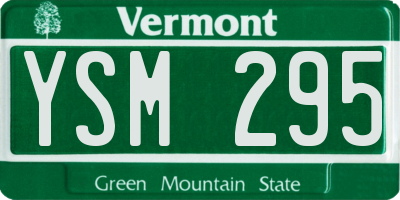 VT license plate YSM295